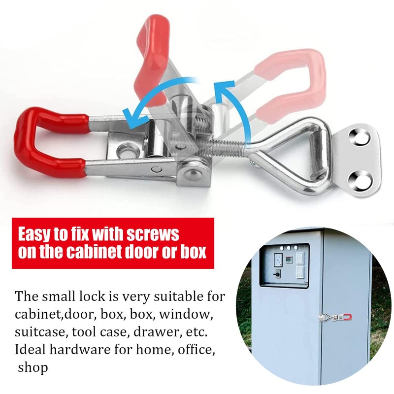 Dfuqanb 4-Piece Stainless Steel Toggle Lock Set, Tension Clasps, M4