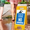 Class in Session No Swimming Folding Floor Sign, 10x16 Inches,