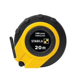 Stabila Capsule Tape Measure LBM 2000 Fibreglass 20 m Fibreglass Measuring Tape with Metric Scale and Kink Protection, Universal Hook, Shatterproof Capsule, MID Accuracy LBM2000 FI20 Black/Yellow