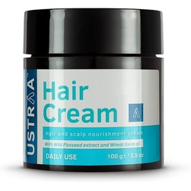 Ustraa Daily Use Hair Cream - 100g - Suitable for All Hair Types, Non-Greasy Nourishment for Hair, Non-Sticky Alternative to Oil, Enriched with Wild Flax Seeds, Almond Oil