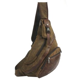 Xieben Canvas Sling Bag Backpack Crossbody Shoulder Chest Pack for Men Women Travel Business Laptop Cycling Hiking Camping Rucksack Daypack Vintage