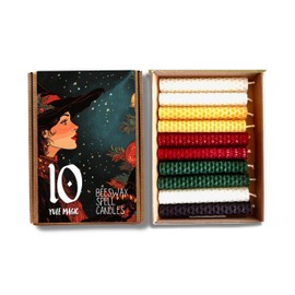10 4" (10cm) Beeswax Spell Candles Set (Yule)