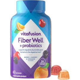 Church & Dwight - Personal Care Vitafusion Fiber Well+ Adult Probiotic 3G Fiber/Serving Digestive Health 60Gummy