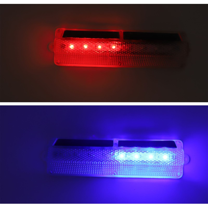 2 PCS Light Control Solar Warning Lights with 8 LED