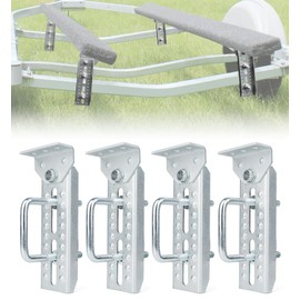 Aupar Heavy Duty 8" Boat Trailer Bunk Brackets, 4 PCS Galvanized Swivel Top Bunk Bracket Kit for 1.5" x 3", 2" x 3", 3" x 3" Boat Trailer Crossmember