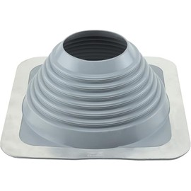 Water-Tite 81458#6 Metal Roof Flashing, 12-by-12-Inch Square Base with EPDM Rubber Collar, For 4-3/4" to 10" Vent Pipes, Gray