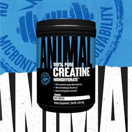 Animal Creatina Monohidratada Pura en Polvo, Sin Sabor, 2.2 Lb (1 Kg)