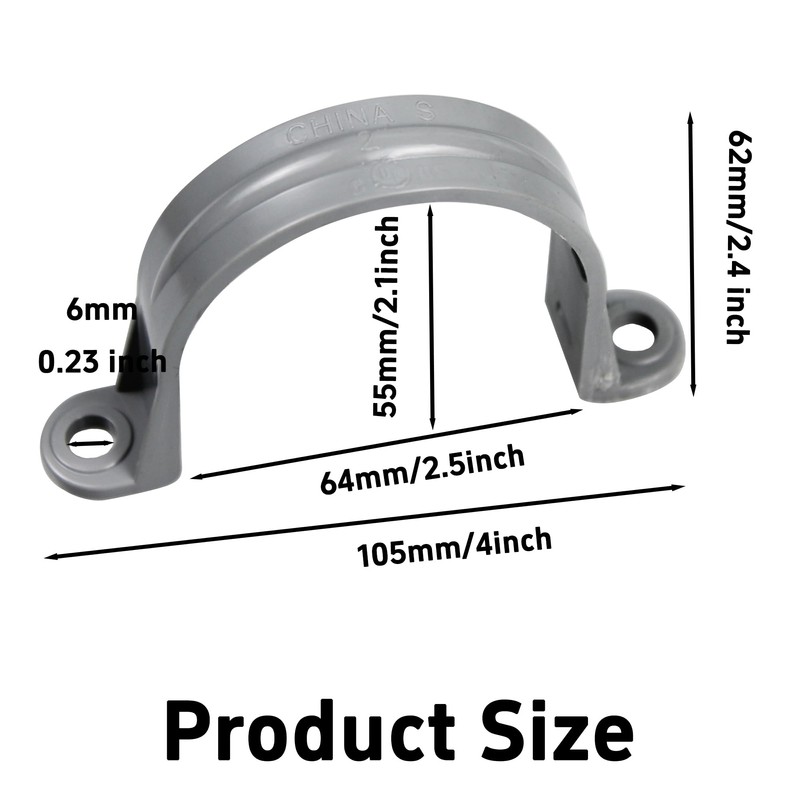 PDETVEO 10PCS 2 Inch PVC Pipe Straps, Plastic Pipe Clamps,
