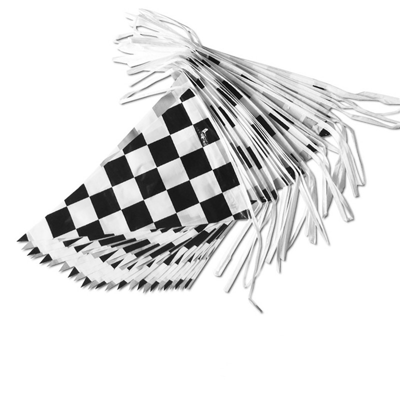 60m PE Black and White Checkered Racing Flag F1 Racing