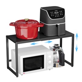 Heavy Duty Metal Shelving Unit - Holds 110 LBS, Expandable Metal Storage Rack and Shelving, Adjustable Metal Shelves for Storage Pots Pans Microwave, Metal Shelf Rack For Kitchen Garage Warehouse