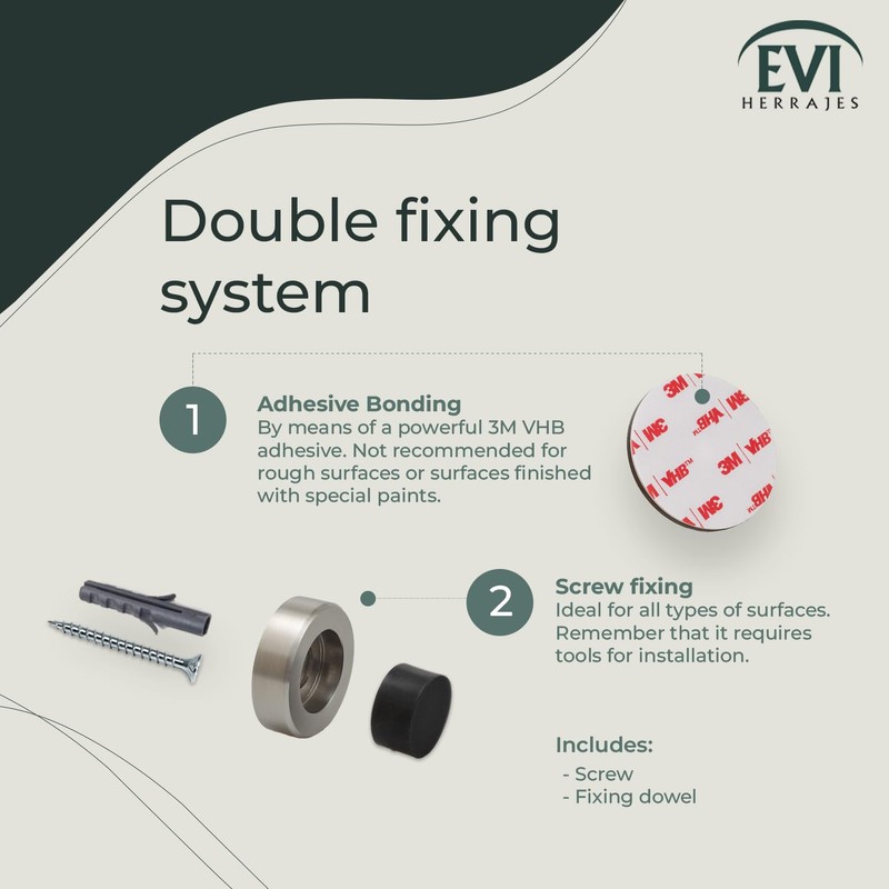 EVI | Wall Mounted Doorstop | 0.7'' x 1.37'' |