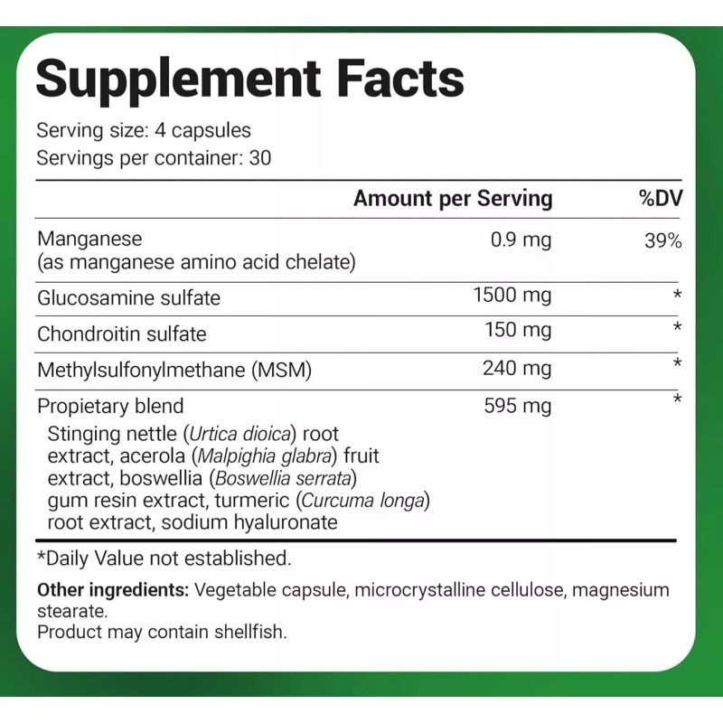 Dr Berg Glucosamine Chondroitin Advanced Joint Support 120 Caps, Healthy