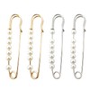 Honbay Honbay 4PCS 7cm/2.76inch Fashion Faux Pearl Brooch Pins Safety