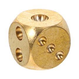 Abaodam Pure Copper Dice Win Switch Teaching Dice Board Gold Two Silver Dice Play Simple Dice Prop Toy Game Props Small Game Dice Golden