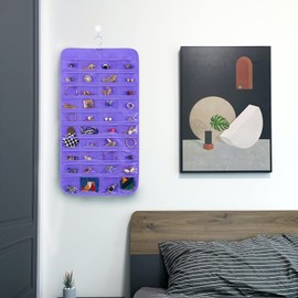 Bloss Earring Organizer Jewelry Holder, 80 Pockets Dual Sides Wall Jewelry Organizer Durable Fabric For Necklace Organize And Earring holder organization