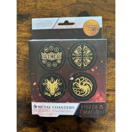 Paladone Game of Thrones House Of The Dragon Metal Coaster Set NEW PALADONE