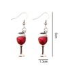 Dainty Red Wine Glass Dangle Earrings Tall cup Red Wine