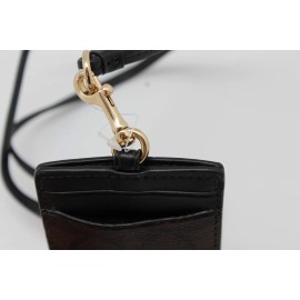 Tarjetero Con Cordón De Identificación Coach Signature, Pvc,