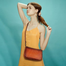 Iswee Small Leather Crossbody Bags for Women Shoulder Bag Leather Purse and Handbags Mini Tote Bag Satchel Womens Crossbody Purse Hobo Pocketbooks (Coffee)