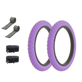 ALTALINE Bicycle 16" x 2.125" All Purple 2 Tires W/Tubes & Rims Strips AL-1143 Comp III Style | (Two Tire) + (Two Standard Tube) + (Two Rim Strip)