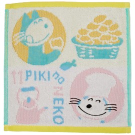 Hayashi PL456100 Towel Handkerchief, Multicolored, Approx. 9.8 x 9.8 inches (25 x 25 cm), 11 Piki Cats, Croquette Sushi