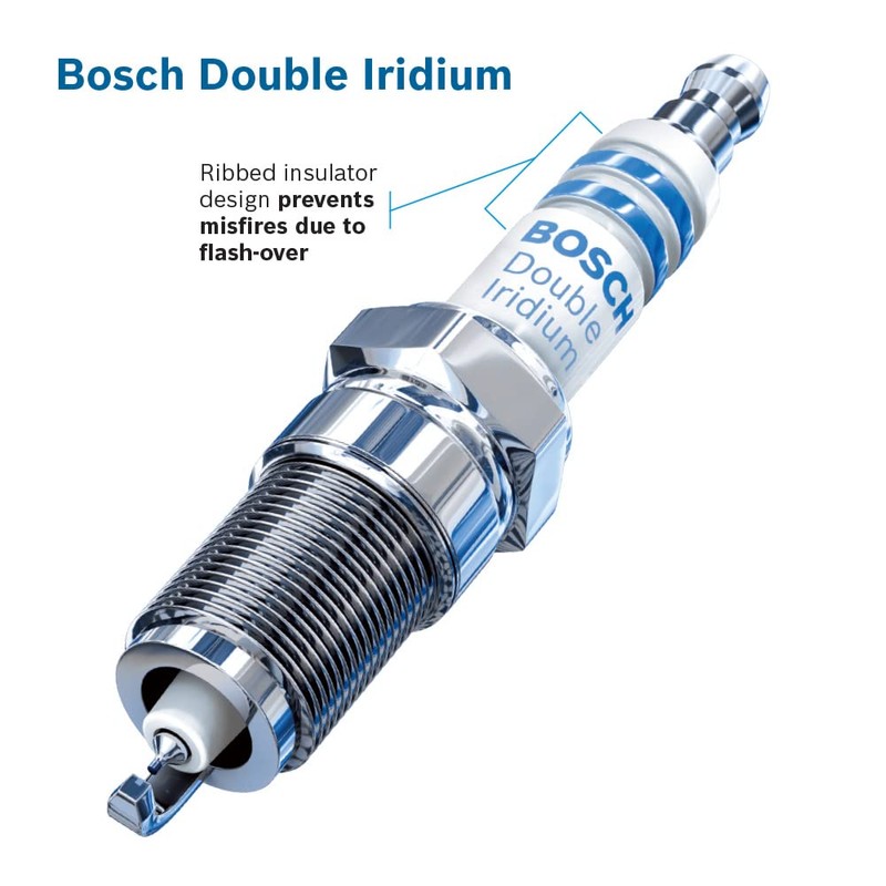Bosch 9656 Double Iridium Spark Plug, Up to 4X Longer