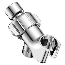 JDO Shower Head Holder for Handheld Shower Head, Adjustable Shower Arm Mount with Universal G1/2 Connectors and Brass Swivel Ball (Chrome)