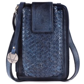 VILENCA HOLLAND Genuine Leather Small Crossbody Bags For Women Cell Phone Purse,Trendy Casual Travelling Bag With Adjustable & Detachable Strap (VL-375-Navy)