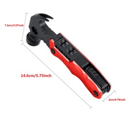 13 in 1 Multi-Tools Hammer Camping Accessories, Foldable Mini Multitool Hammer Camping Equipment for Hiking, Hunting, Household Emergency & Outdoor Survival