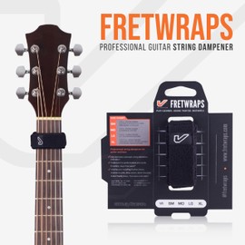 Gruv Gear FretWrap, Fret Wrap, String Dampener, Bass Mute, Guitar Fret Wrap, Acoustic Mute, GruvGear, Damper, Electric Guitar FretWrap, Resonance for Tapping & Recording - Pack of 1, Black Medum