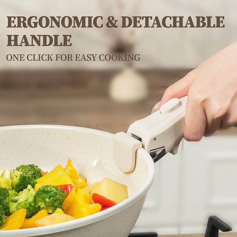 23Pcs Ceramic Cookware Set Non Stick Pots and Pans Set