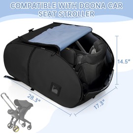 WELIDAY Padded Car Seat Travel Bag Compatible with Doona, Infant Car Seat Travel Bag, Foldable Car Seat Stroller Gate Check Bag for Airplane (Black)