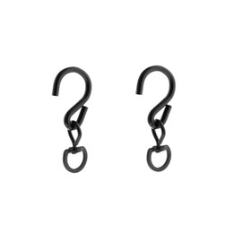 2 Stück S-Haken Drehhaken, Schwarz Heavy Duty 360 Grad Schwenkhaken Drehhaken Haken für Hängende Blumenkorb, Vogelhäuschen, Windspiele