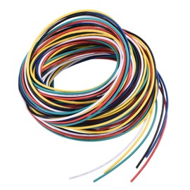 sourcing map 26 Gauge PVC Hookup Wire 3.0m/10ft 26AWG Flexible Electrical Wire UL1007 Tinned Copper Stranded 6 Color, 1.5mm Dia for Model Aircraft Electric Appliances Internal Connect