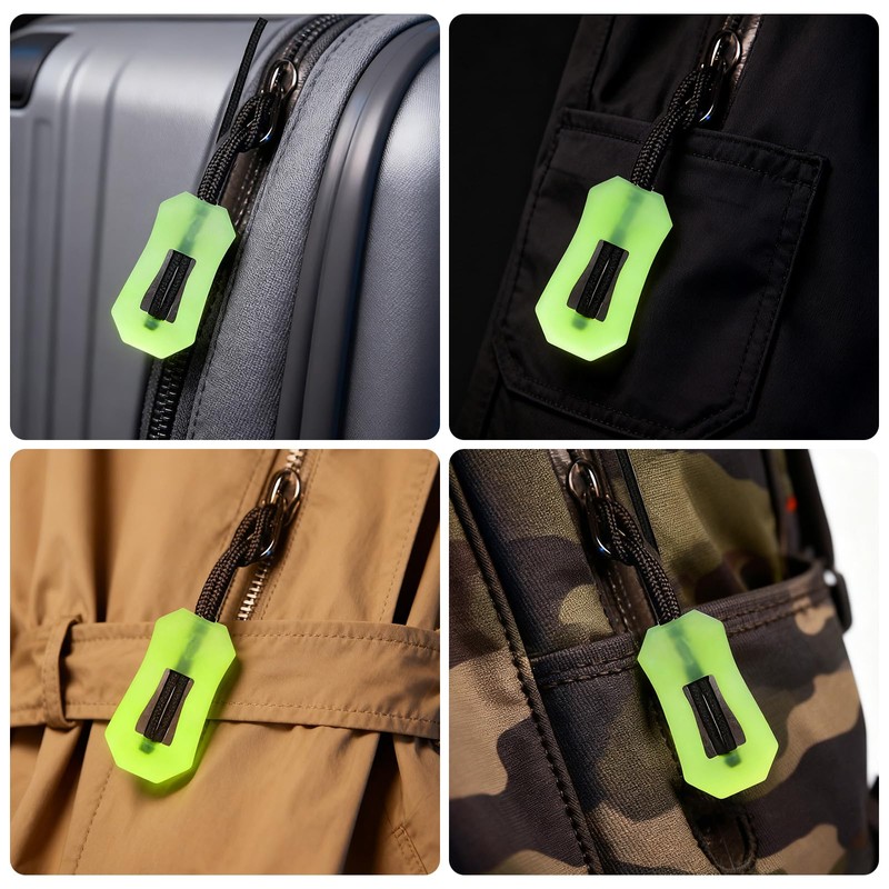 24Pcs Self Luminous Zipper Pulls,Zipper Puller Head Glow in The