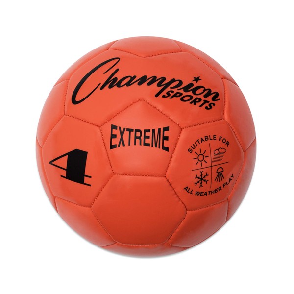 Champion Sports Extreme Series Soccer Ball, Size 4 - Youth League, All Weather, Soft Touch, Maximum Air Retention - Kick Balls for Kids 8-12 - Competitive and Recreational Futbol Games, Orange