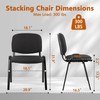 CLATINA Stacking Guest Chairs, Waiting Room Chairs no Wheels, Fabric