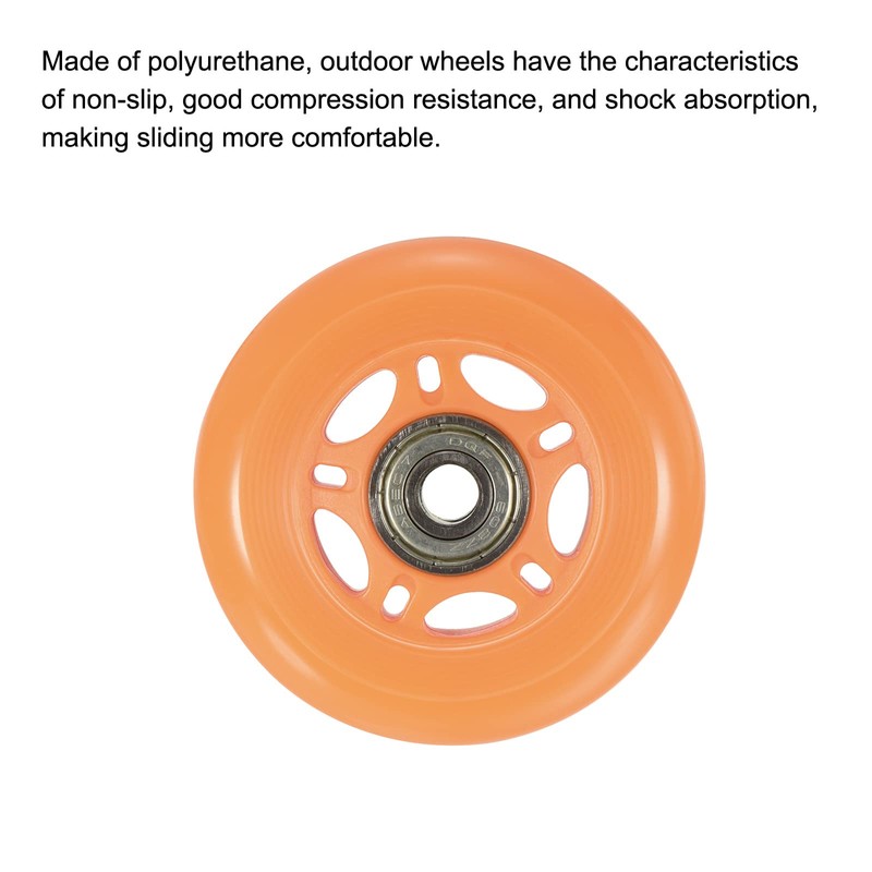 PATIKIL 70mm OD Inline Skate Wheels with Bearings, 8 Pack