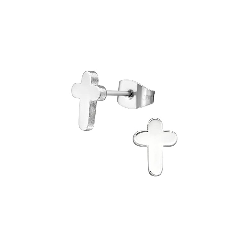 Hypo-Allergenic Cross Surgical Stainless Steel Stud Earrings