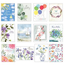 Pack of 12 Assorted “Simple Blessings” All Occasion Greeting Cards with scripture