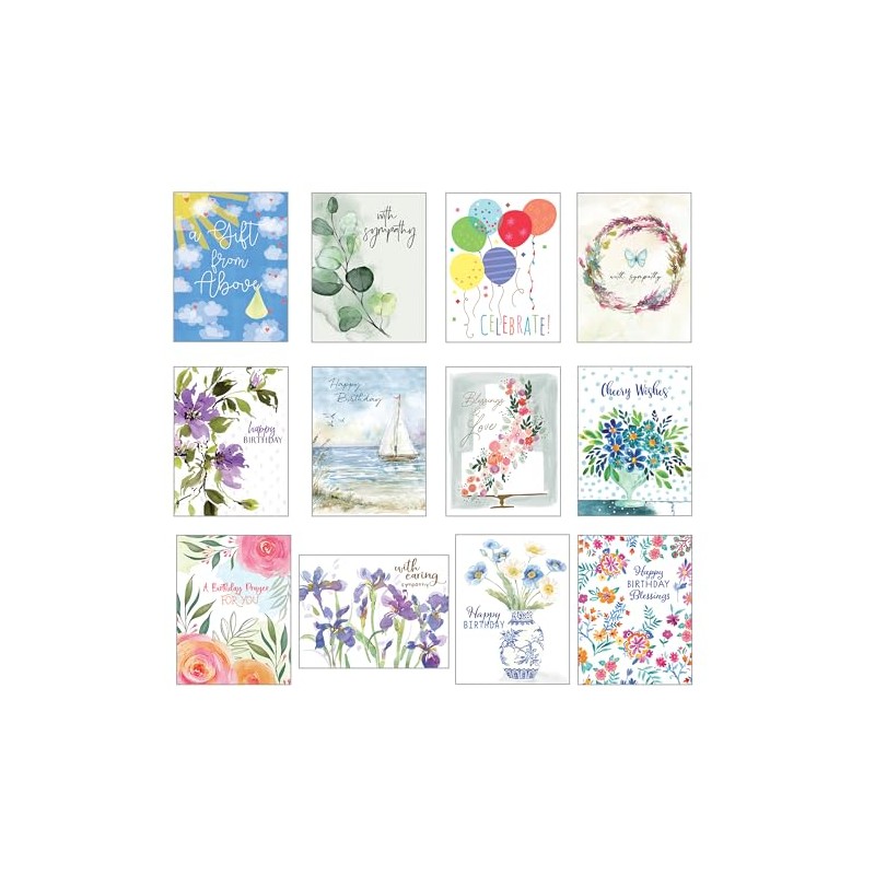 Pack of 12 Assorted “Simple Blessings” All Occasion Greeting Cards