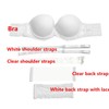36C White Strapless Clear Back Bras with Straps Plus Size