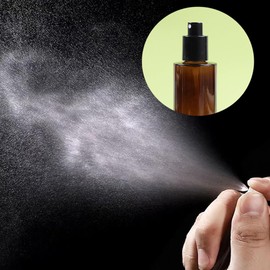 Happyupcity 2Pcs 100ml/3.3oz Amber Glass Spray Bottles with Black Cap Empty Refillable Fine Mist Spray Bottles Makeup Face Spray Bottle Travel Containers for Cosmetic Perfume