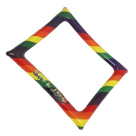 Ciieeo Funny Inflatable Selfie Frame Party Photo Prop Rainbow Decorations for Birthday Celebration