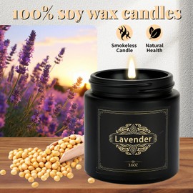 Scented Candles Gift Sets for Men, 6 Pack Soy Candles for Home Scented, Dad Gifts for Fathers Day, Boyfriend, Men Candles Sets Scents of Lavender/Oak/Sandalwood/SmokedVanilla/Leather/Freesia