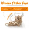 Wooden Pegs 72Pcs Heavy Duty Wooden Clothes Pegs With Metal