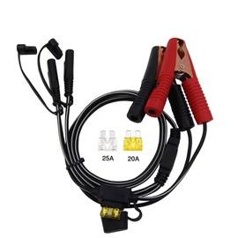 SCCKE 3.3FT 14AWG Battery Alligator Crocodile Clip to 2 SAE Connector Extension Cable,12V SAE Quick Release Adapter to Alligator Clips Quick Disconnect Cable