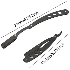 Men's Razor Set, 1 Set Including 1 Count Manual Razor & 50 Replacement Blades, Professional Beard Shaving Tool for Men, Safety Razors, Shaver for Men, Shaver Razors, Straight Razors, Hair Removal:_Black_silver