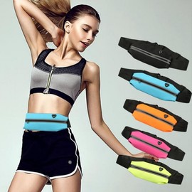 Unisex Hidden Sports Running Belt Phone Waist Bag - Fashionable, Simple, Thin, Lightweight, Waterproof Fitness Gear Free Size/B Blue 20ea