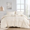 Guchuang Bedding Beige Chic Pinch Pleated Double Size Duvet Cover
